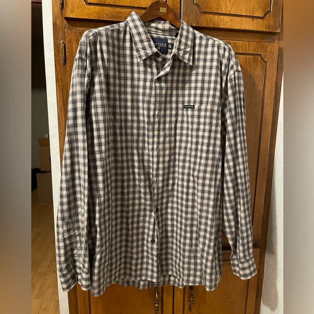 Polo by Ralph Lauren Men's Gray and White Plaid Shirt